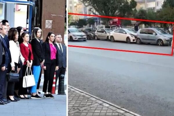 Saygı duruşu sırasında yaşanan zincirleme kazada 6 araç birbirine girdi